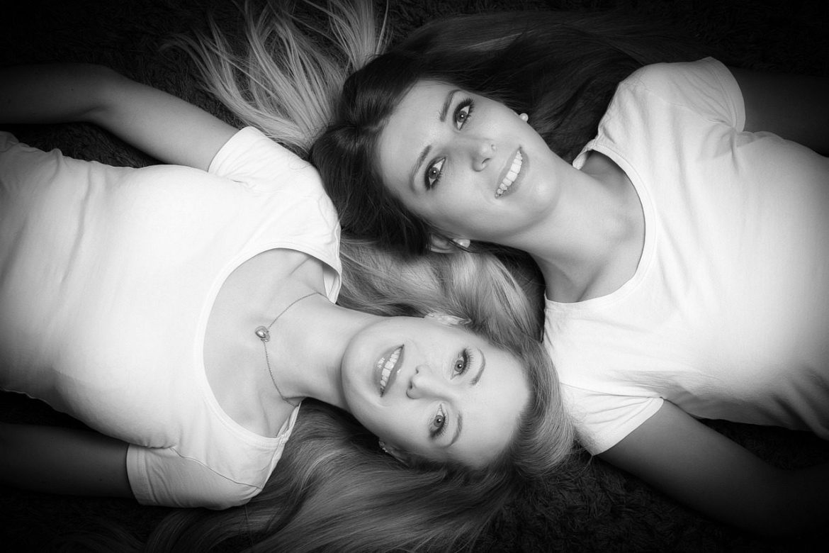 portrait, woman, female, beauty, black-and-white, young, girlfriends