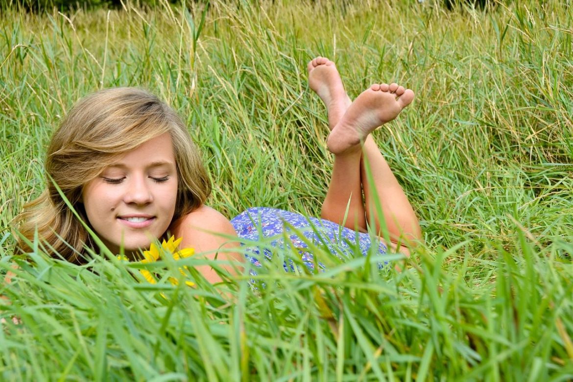 summer, girl, grass, feet, happy, nature, field, young, outdoor, green happy, green happiness